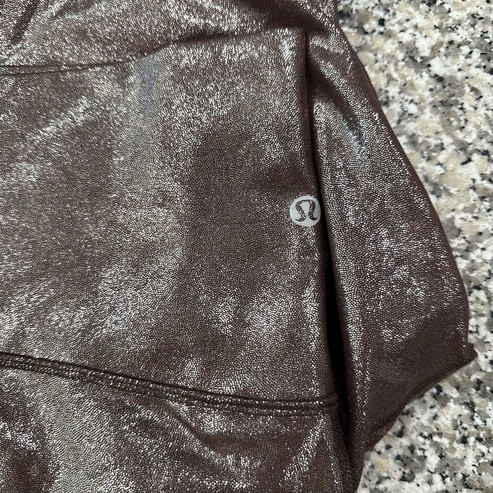 Lululemon Align HighRise Short 8" Shine Radiate Foil Print French Press Brn Sz10 - Picture 6 of 7